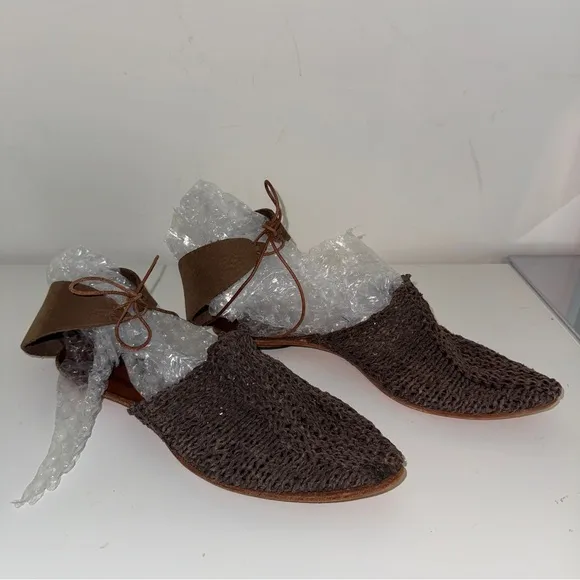 CYDWOQ North Elegant Brown Woven Sandals 38