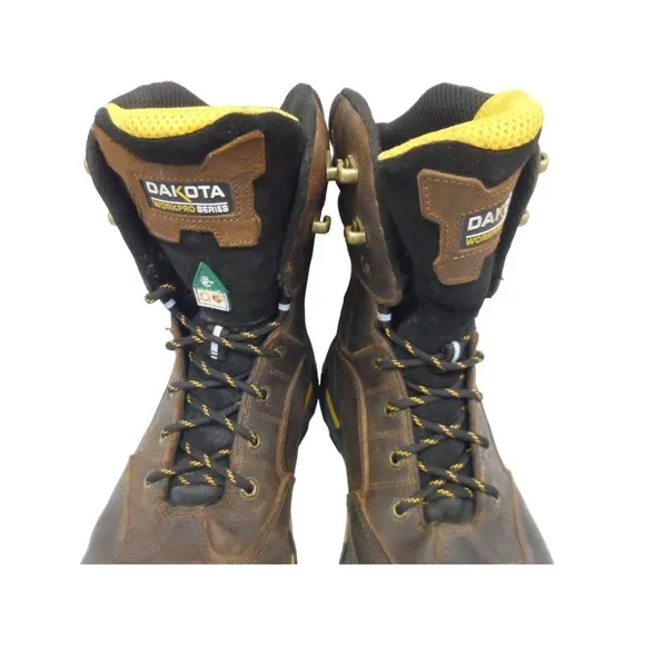 Dakota Men's 8'' 8550 Comp Toe Comp Plate Work Boots Brown Size 13M