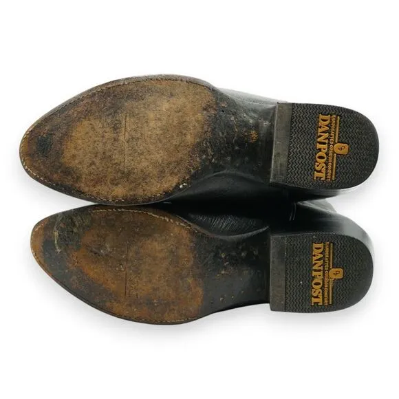 Dan Post Men's Leather Cowboy Boots 10 D Black‎ DP2110R