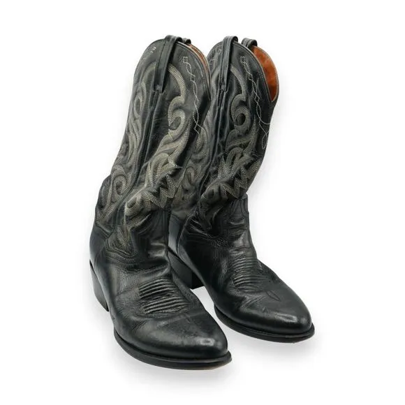 Dan Post Men's Leather Cowboy Boots 10 D Black‎ DP2110R