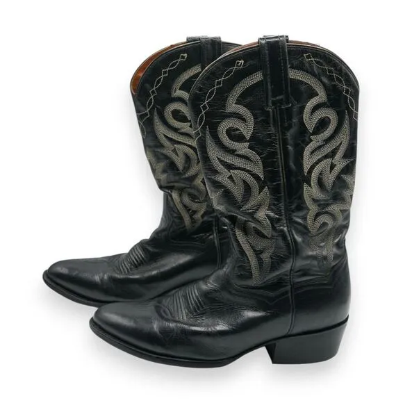 Dan Post Men's Leather Cowboy Boots 10 D Black‎ DP2110R