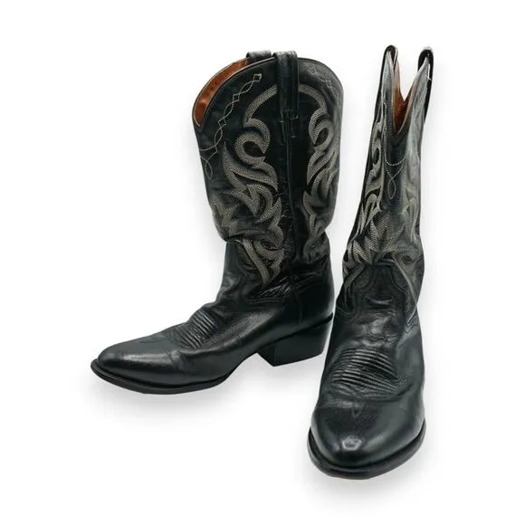 Dan Post Men's Leather Cowboy Boots 10 D Black‎ DP2110R