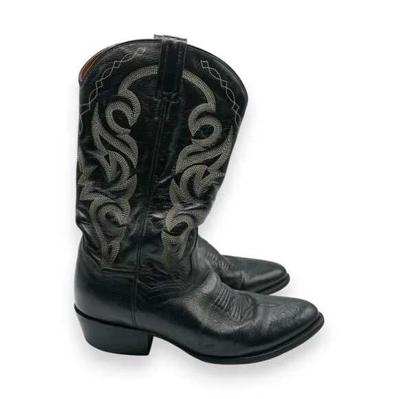Dan Post Men's Leather Cowboy Boots 10 D Black‎ DP2110R