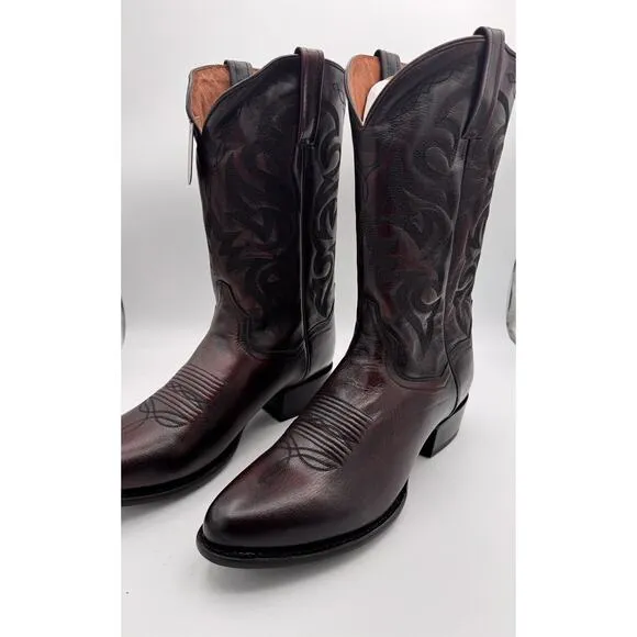 Dan Post Milwaukee Black Cherry Leather R-Toe Boots 11EW