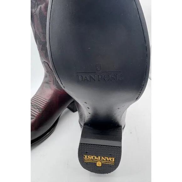 Dan Post Milwaukee Black Cherry Leather R-Toe Boots 11EW