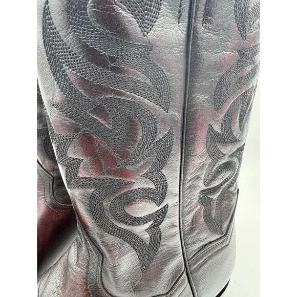Dan Post Milwaukee Black Cherry Leather R-Toe Boots 11EW