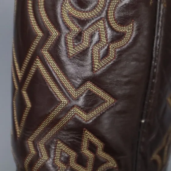 Dan Post Python Leather Western Boots Mens 9.5D Brown Ranch Wear Rodeo Classic