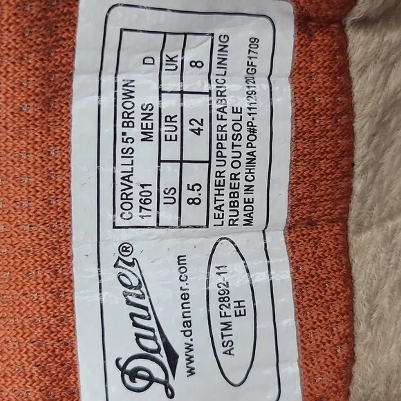 Danner 8.5 brown black rust orange steel toe lace up work boots