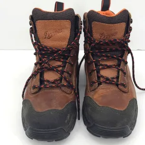 Danner 8.5 brown black rust orange steel toe lace up work boots
