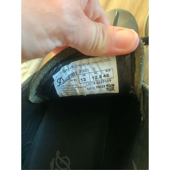 DANNER PINE GROVE CHUKKA CHARCOAL OUTDOOR WORK BOOTS 30601 Mens size 13