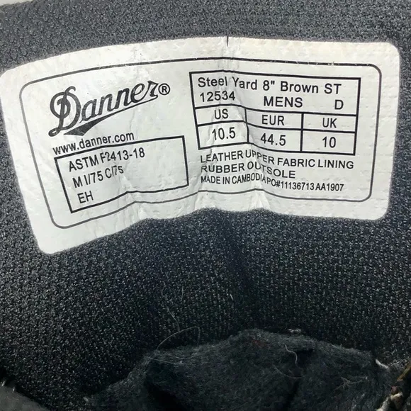 Danner Steel Yard Men's Work Boots 8&quot; Steel Toe Brown Leather Lace Up ASTM