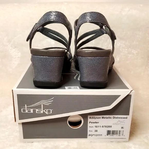 Dansko Addyson Metalic Strappy Sandals Size 38