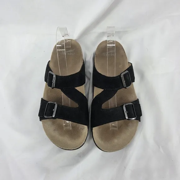 Dansko Dayna Black Suede Sandals with Buckles sz 41 W 10.5-11