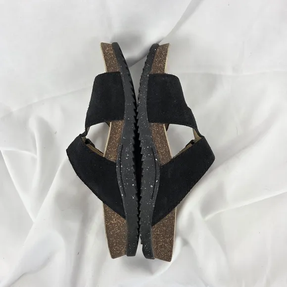 Dansko Dayna Black Suede Sandals with Buckles sz 41 W 10.5-11