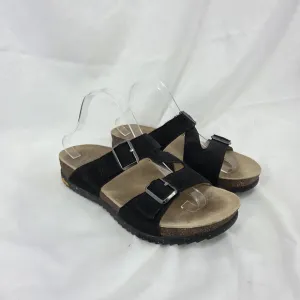 Dansko Dayna Black Suede Sandals with Buckles sz 41 W 10.5-11
