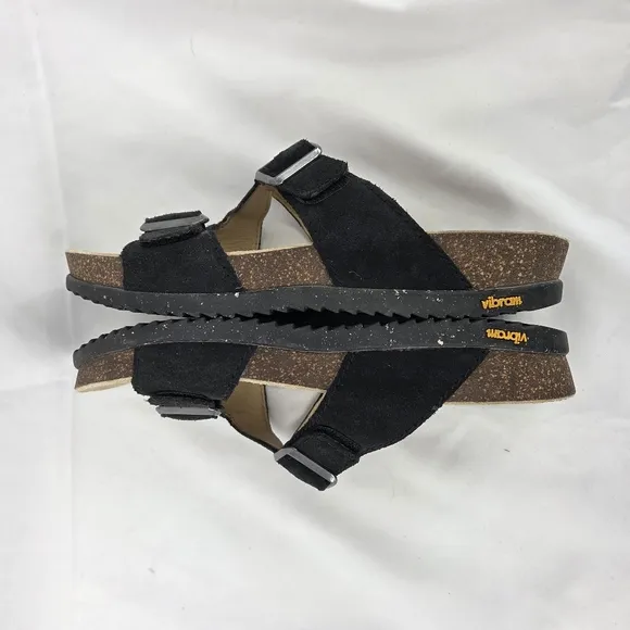 Dansko Dayna Black Suede Sandals with Buckles sz 41 W 10.5-11