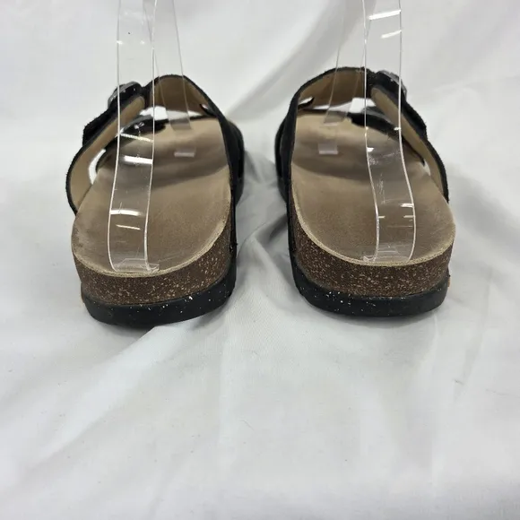 Dansko Dayna Black Suede Sandals with Buckles sz 41 W 10.5-11