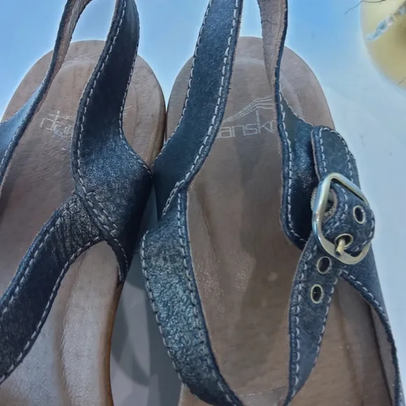 Dansko Joanie leather clogs bronze brown metallic color sandals