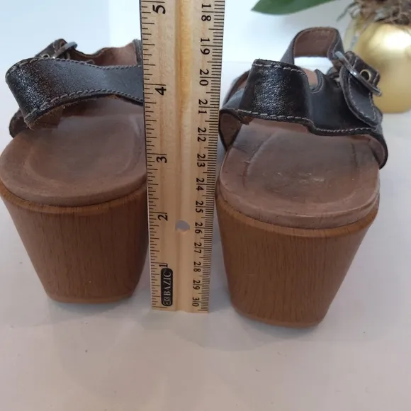 Dansko Joanie leather clogs bronze brown metallic color sandals