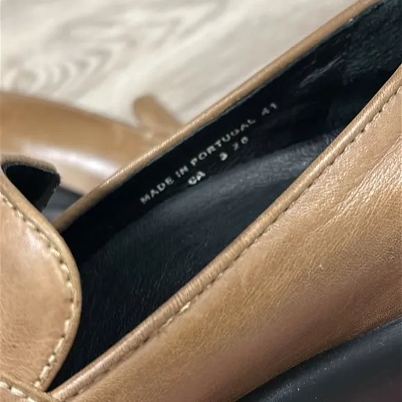 Dansko Royal Romance Tan Leather Embroidered Platform Clog Loafer Comfort Shoes