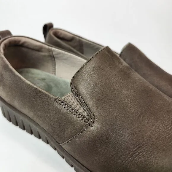Dansko Shoes Women Sz 7 Linley Grey Leather Slip On Loafers Mules Comfort Casual