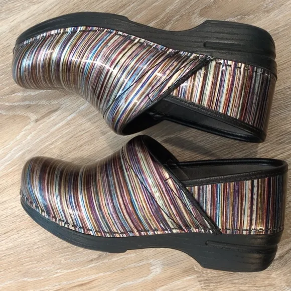 Dansko Striped Women's Clogs size 37 Euro