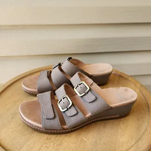Dansko women's Allyson stone leather sandals