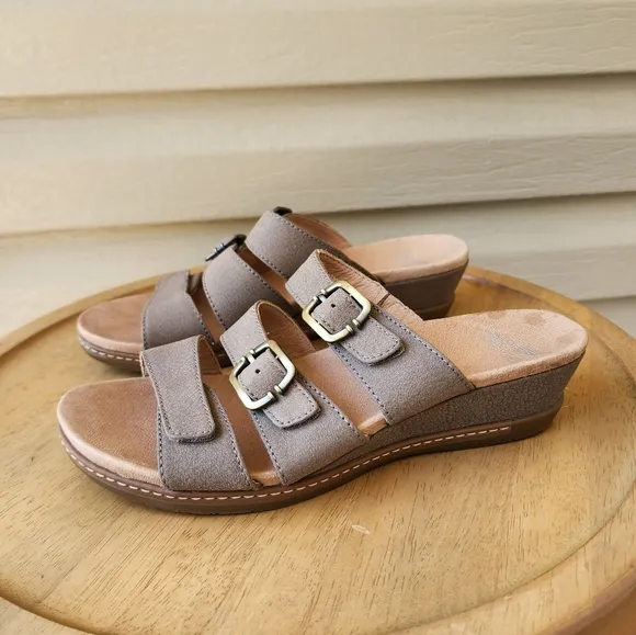 Dansko women's Allyson stone leather sandals