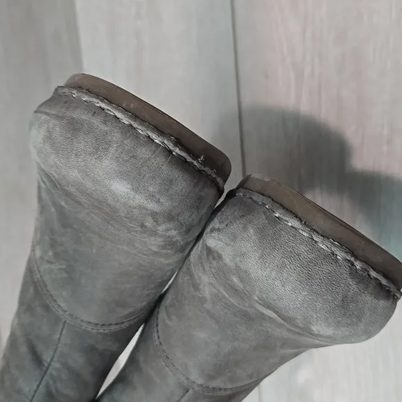 Dansko Women's Gray Suede Ankle Wedge Boots Shoes Sz 38/7.5-8