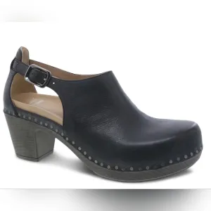 Dansko Womens Stylish Black Leather Clogs Size 39