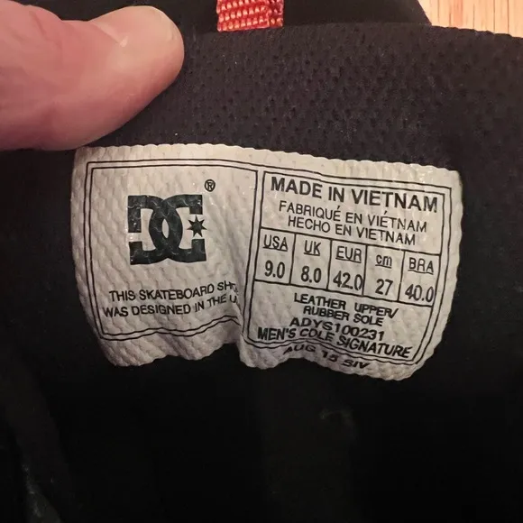 DC Cole Signature Black Green Men's Skateboard Skate Shoes Size 9
