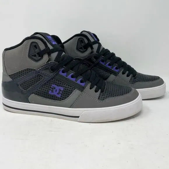 DC Grey Purple Spartan HI WC Skate Shoes Mens Size 10.5