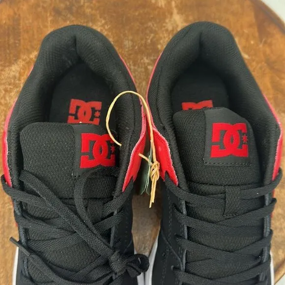DC Shoes Mens 10.5 Cure Black/Red/Black Lace Up Sneakers Skate Streetwear