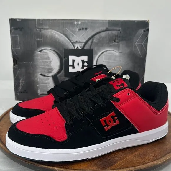 DC Shoes Mens 10.5 Cure Black/Red/Black Lace Up Sneakers Skate Streetwear