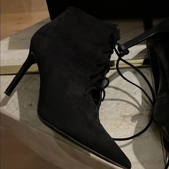 Delman Black Heeled Boots with Stiletto Heel