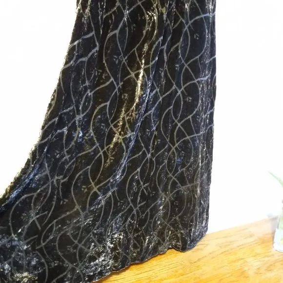 Devore Velvet Maxi Slip Dress - Rayon/Silk Blend 90s Timeless