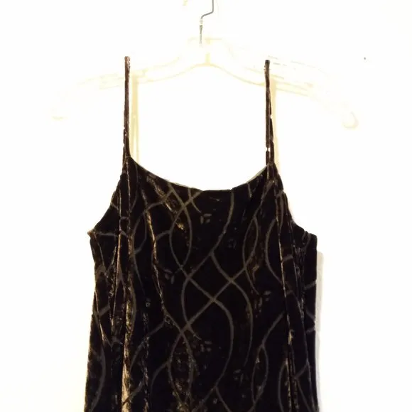 Devore Velvet Maxi Slip Dress - Rayon/Silk Blend 90s Timeless