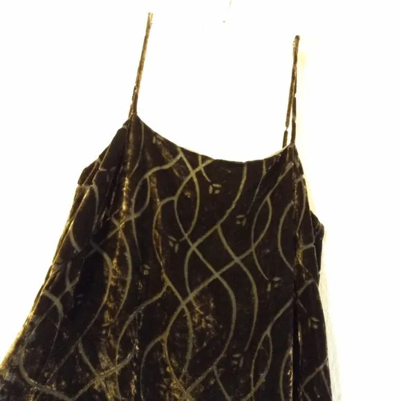 Devore Velvet Maxi Slip Dress - Rayon/Silk Blend 90s Timeless