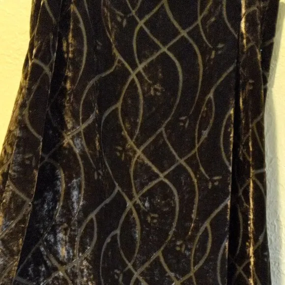 Devore Velvet Maxi Slip Dress - Rayon/Silk Blend 90s Timeless