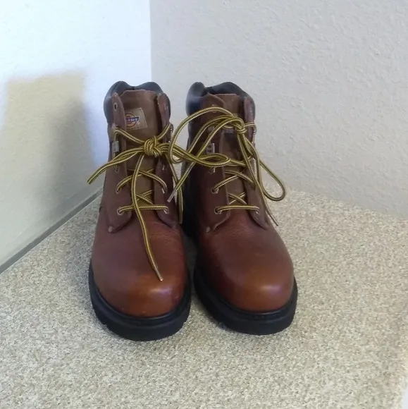 Dickies Brown Leather Steel Toes Work Boots