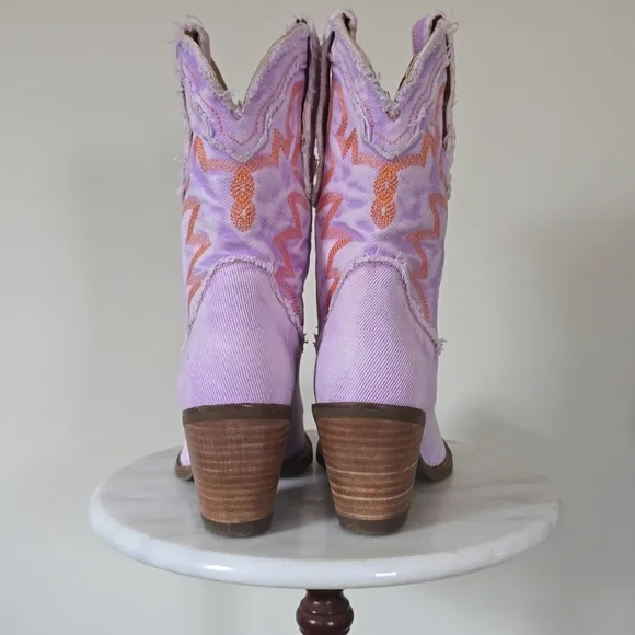 Dingo DI950 Y'all Need Dolly Purple Western Snip Toe Cowgirl Boots Size 7 New