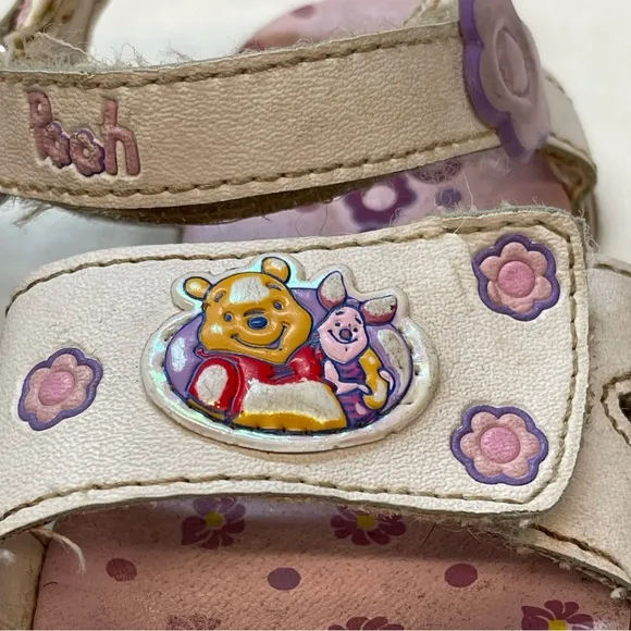 Disney Cream and Pink Sandals with Velcro Straps