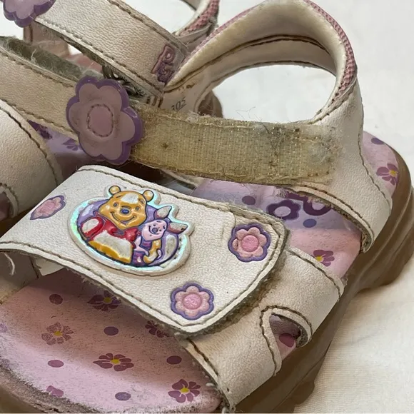 Disney Cream and Pink Sandals with Velcro Straps