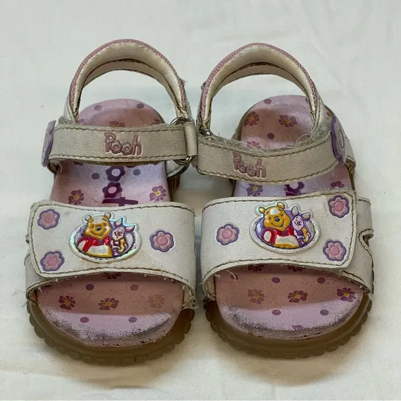 Disney Cream and Pink Sandals with Velcro Straps