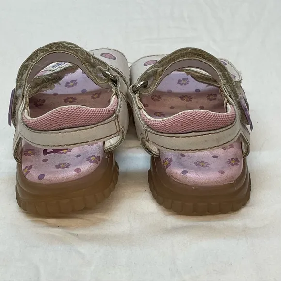 Disney Cream and Pink Sandals with Velcro Straps
