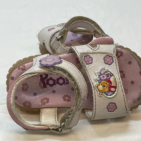 Disney Cream and Pink Sandals with Velcro Straps