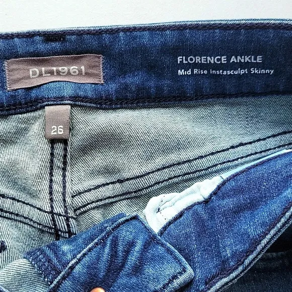 DL1961 Florence Ankle Mid Rise Instasculpt Skinny Jeans Size 26