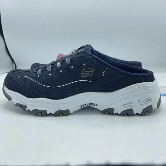 D'lites Skechers Shoes Slip On Clog Women Navy Comfort Memory Foam 11940 Sz 9.5