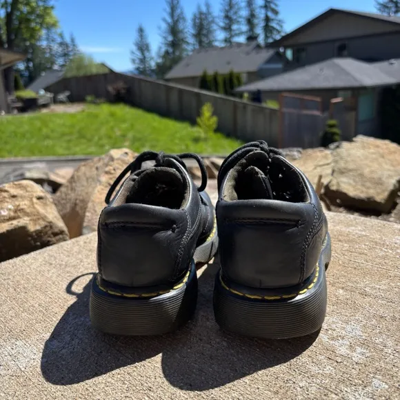 Doc Dr Martens 8A17 Black Leather Lace Up Oxford Casual Shoes Men's Size 9