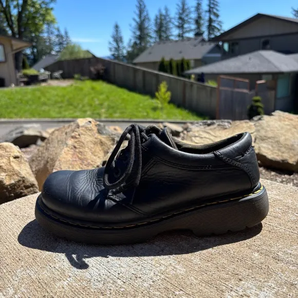 Doc Dr Martens 8A17 Black Leather Lace Up Oxford Casual Shoes Men's Size 9